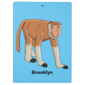 Funny proboscis Affe Cartoon Illustration Klemmbrett (Rückseite)