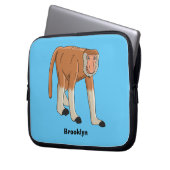 Funny proboscis Affe Cartoon Illustration Laptopschutzhülle (Vorderseite Links)