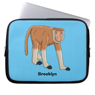Funny proboscis Affe Cartoon Illustration Laptopschutzhülle
