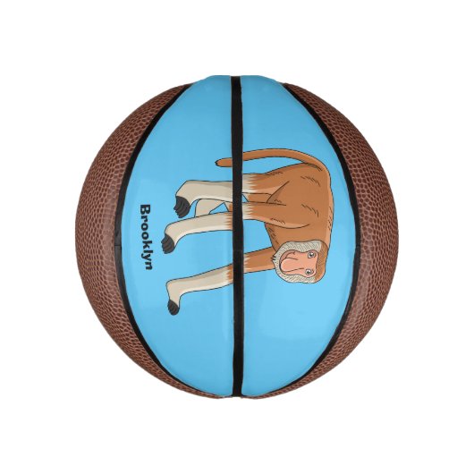 Funny proboscis Affe Cartoon Illustration Mini Basketball (Vertikal)