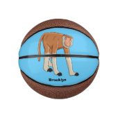 Funny proboscis Affe Cartoon Illustration Mini Basketball (Vorderseite)