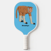 Funny proboscis Affe Cartoon Illustration Pickleball Schläger (Vorderseite)