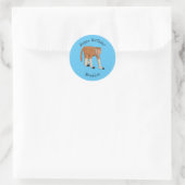 Funny proboscis Affe Cartoon Illustration Runder Aufkleber (Tasche)