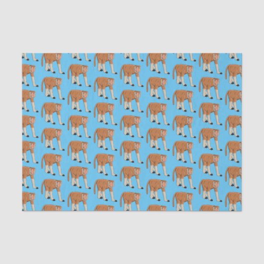 Funny proboscis Affe Cartoon Illustration Seidenpapier (Vorderseite)