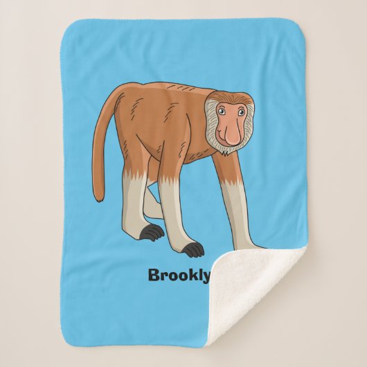 Funny proboscis Affe Cartoon Illustration Sherpadecke (Vorderseite)