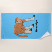 Funny proboscis Affe Cartoon Illustration Strandtuch (Vorderseite)