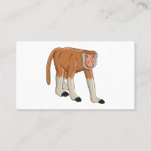 Funny proboscis Affe Cartoon Illustration Visitenkarte (Rückseite)