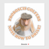 Funny Proboscis Monkey Golf Lovers Aufkleber (Blatt)