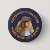 Funny Proboscis Monkey Golf Lovers Button (Vorderseite)