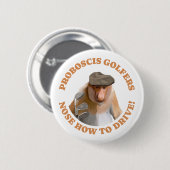 Funny Proboscis Monkey Golf Lovers Button (Vorne & Hinten)