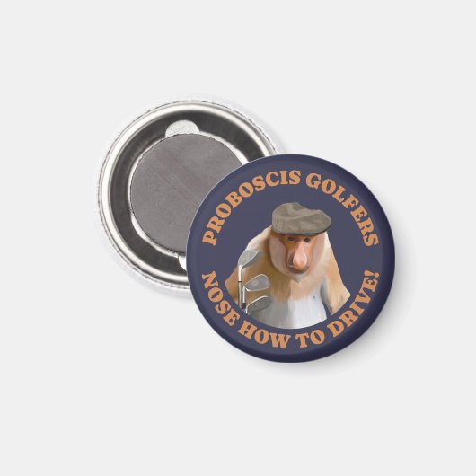 Funny Proboscis Monkey Golf Lovers Magnet (Vorderseite/Rückseite)
