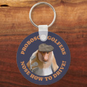 Funny Proboscis Monkey Golf Lovers Schlüsselanhänger (Rückseite)