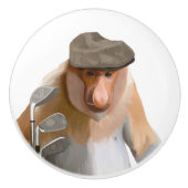Funny Proboscis Monkey Golfer Keramikknauf (Vorderseite)