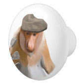 Funny Proboscis Monkey Golfer Keramikknauf (Rechts)