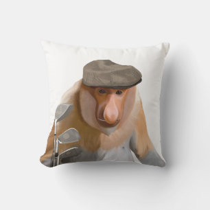 Funny Proboscis Monkey Golfer Kissen