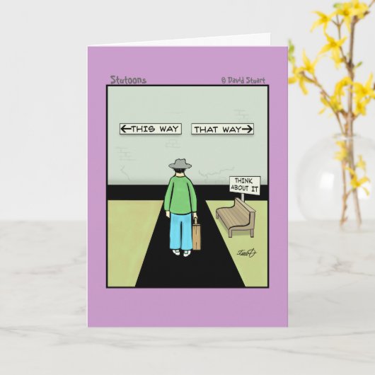 Funny Procrastination Cartoon Karte (Gelbe Blume)