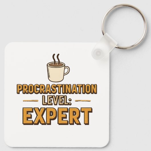 Funny "Procrastination Level Expert" Schlüsselanhänger (Rückseite)
