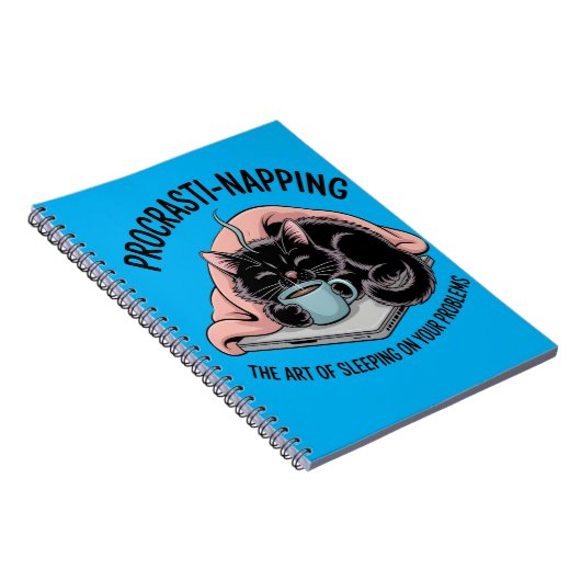 Funny Procrastination Nickerchen Cat Notizblock (Rechte Seite)
