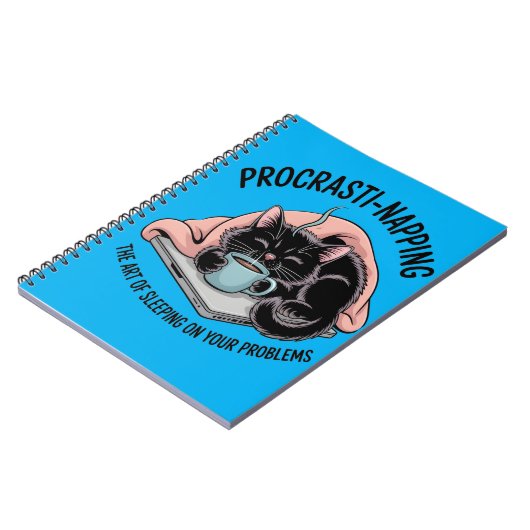 Funny Procrastination Nickerchen Cat Notizblock (Linke Seite)