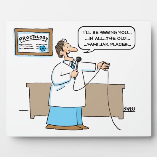 Funny Proctologist Karaoke Cartoon Art Proctology Fotoplatte (Vorderseite)