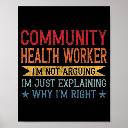 Funny Profession Quote Community Health Worker  Poster (Vorne)