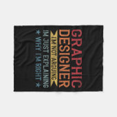 Funny Profession Quote Grafischer Designer Fleecedecke (Vorderseite (Horizontal))