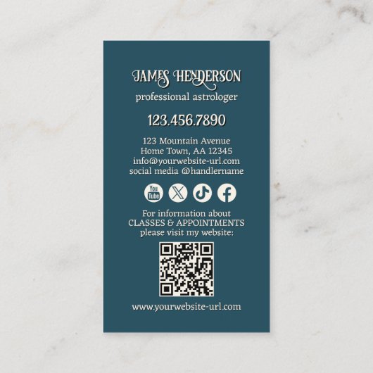 Funny Professional Astrologer Visitenkarte (Rückseite)