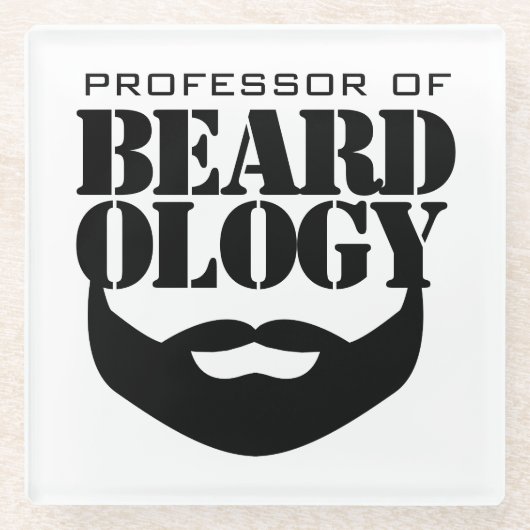 Funny Professor für Beardologie Glasuntersetzer (Vorderseite)