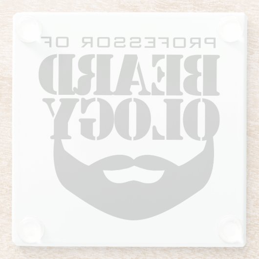 Funny Professor für Beardologie Glasuntersetzer (Rückseite)