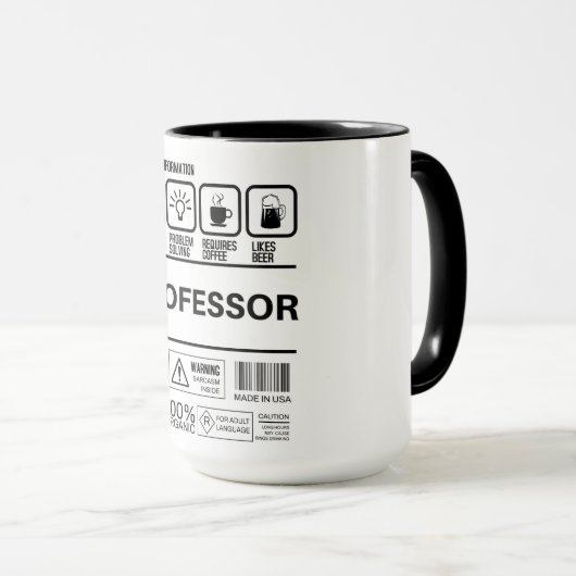 Funny Professor Handling Information Tasse (VorderseiteRechts)