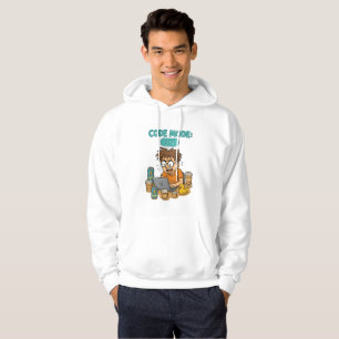 Funny Programmer Cartoon mit "Code Mode: ON" Hoodie
