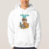 Funny Programmer Cartoon mit "Code Mode: ON" Hoodie (Vorderseite)