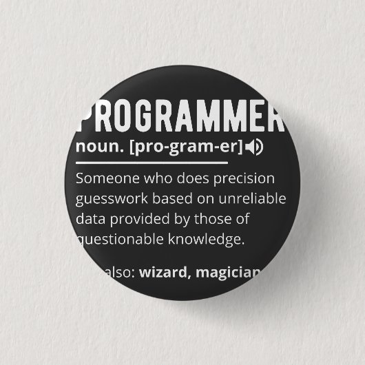 Funny Programmer Code Developer Definition Button (Vorderseite)