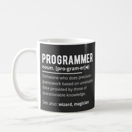 Funny Programmer Code Developer Definition Kaffeetasse (Links)