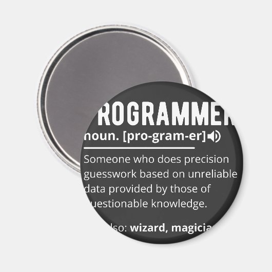 Funny Programmer Code Developer Definition Magnet (Vorderseite/Rückseite)