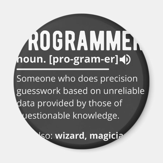 Funny Programmer Code Developer Definition Magnet (Vorne)