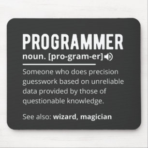 Funny Programmer Code Developer Definition Mousepad