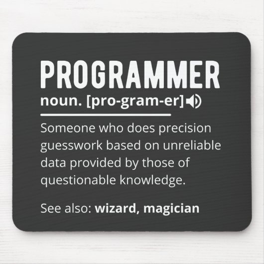 Funny Programmer Code Developer Definition Mousepad (Vorne)