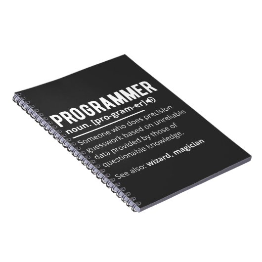 Funny Programmer Code Developer Definition Notizblock (Rechte Seite)