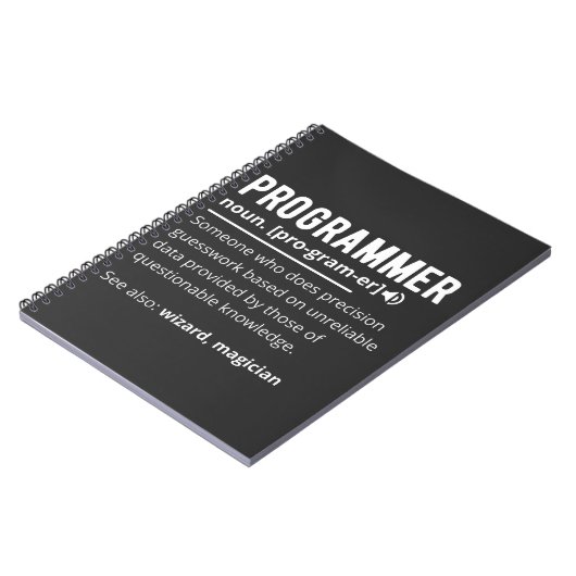 Funny Programmer Code Developer Definition Notizblock (Linke Seite)