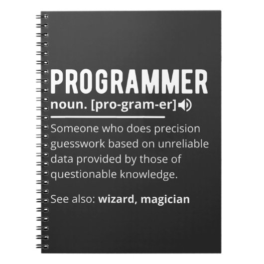 Funny Programmer Code Developer Definition Notizblock (Vorderseite)