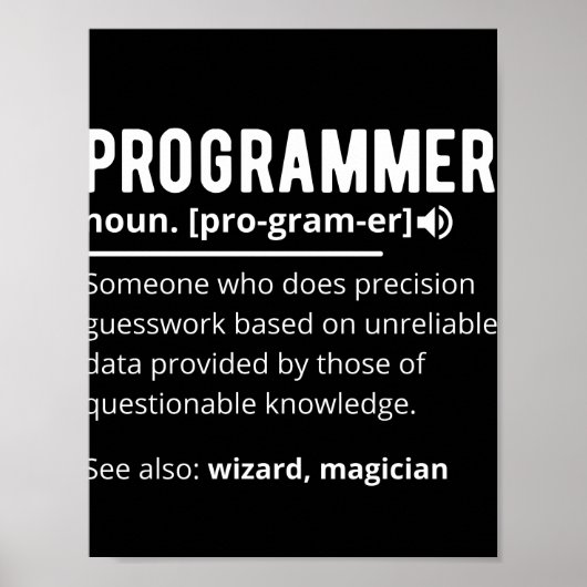 Funny Programmer Code Developer Definition Poster (Vorne)