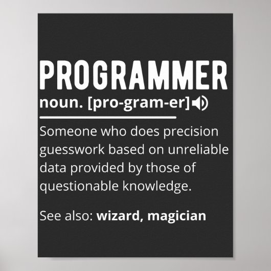 Funny Programmer Code Developer Definition Poster (Vorne)
