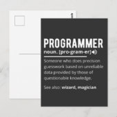 Funny Programmer Code Developer Definition Postkarte (Vorne/Hinten)
