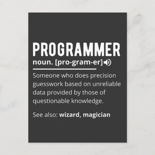 Funny Programmer Code Developer Definition Postkarte (Vorderseite)
