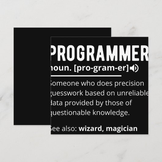 Funny Programmer Code Developer Definition Save The Date (Vorne/Hinten)