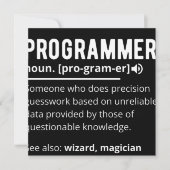 Funny Programmer Code Developer Definition Save The Date (Vorderseite)
