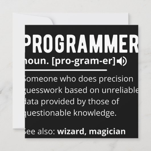 Funny Programmer Code Developer Definition Save The Date (Vorderseite)