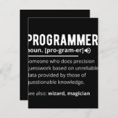 Funny Programmer Code Developer Definition Save The Date (Vorne/Hinten)