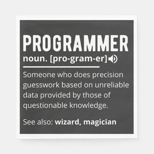 Funny Programmer Code Developer Definition Serviette (Vorderseite)